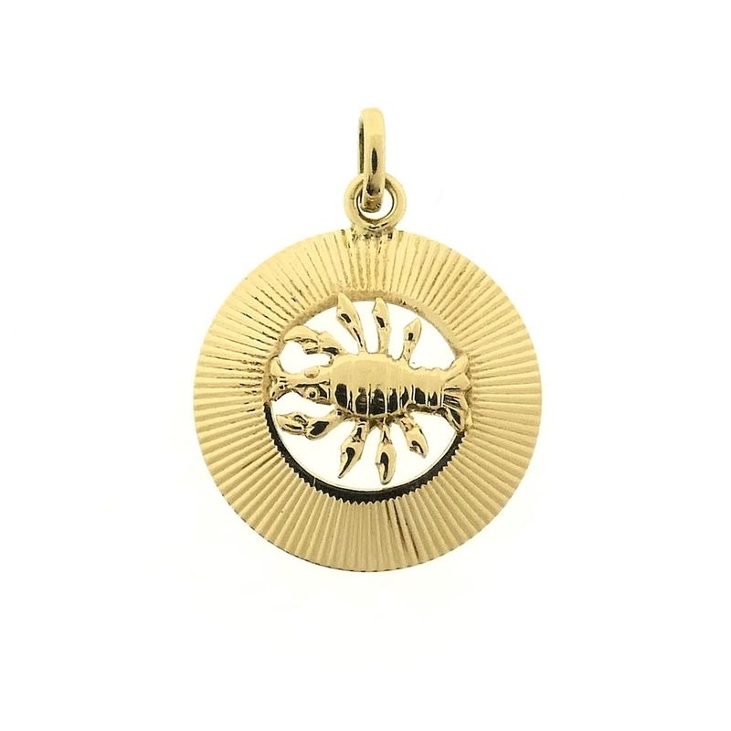 Image 1 of Gold zodiac sign pendant; Cancer | Fabiola