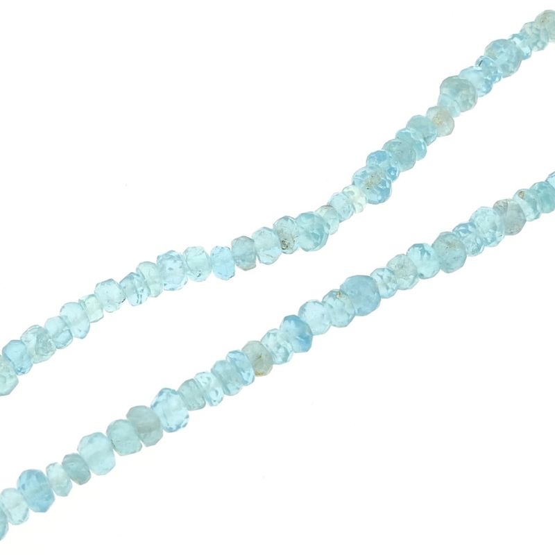 Image 6 of Light blue topaz bead necklace with gold clasp