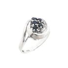 Image 1 of White gold ring with sapphire and diamond | 0.06 ct.