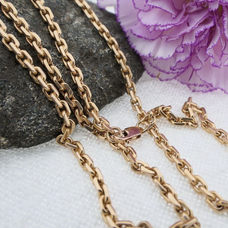 Image 2 of Solid gold anchor link chain | 68 cm