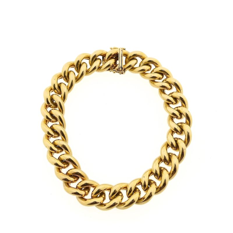 Afbeelding 3 van Massief gouden gourmetschakel armband | 22 cm