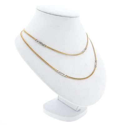 Image 2 of Two-tone gold gourmet/fantasy link chain