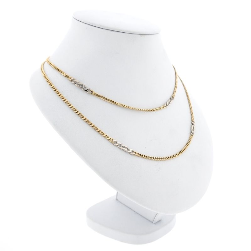 Image 2 of Two-tone gold gourmet/fantasy link chain