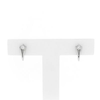 Afbeelding 1 van Witgouden oorstekers met zirconia