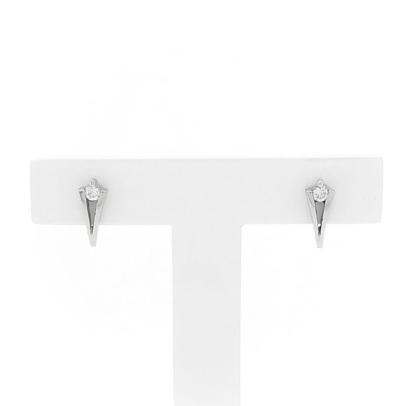 Afbeelding 1 van Witgouden oorstekers met zirconia
