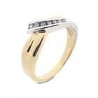 Image 1 of Two-tone gold subtle ring with 0.11 ct. diamond
