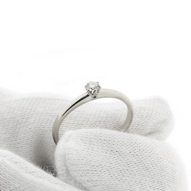 Image 7 of White gold solitaire ring with diamond | 0.08 ct.