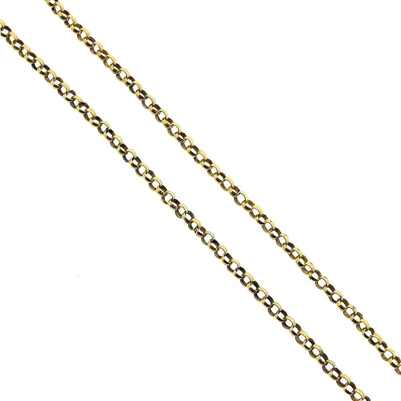Image 3 of Gold jasseron link chain with fixed pendant