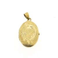 Vintage gold locket pendant | Floral design