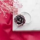 Image 2 of Silver ring with large rose
