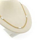 Image 3 of Two-tone gold navy link necklace 56.5 cm | Mioro