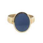 Image 6 of Gold signet ring with oval blue layered stone