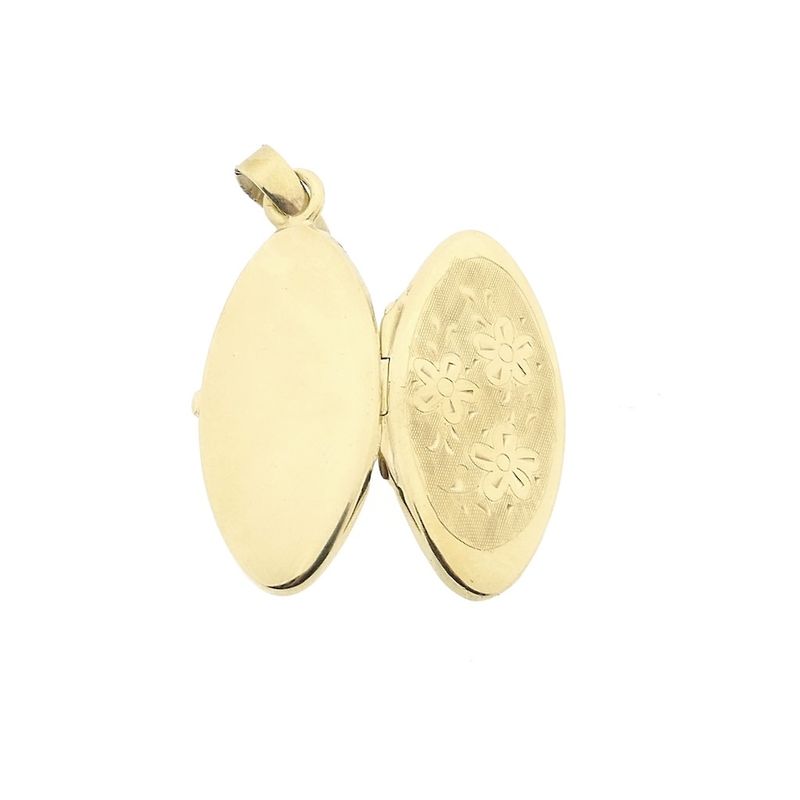 Image 6 of Vintage gold locket pendant; Floral design