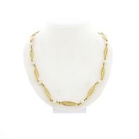 Golden fantasy necklace with pearls