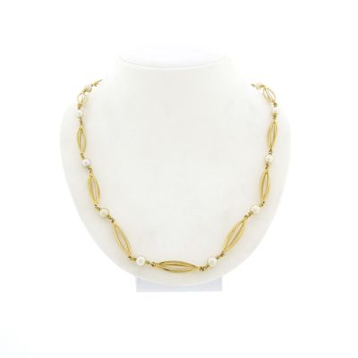 Image 1 of Golden fantasy necklace with pearls