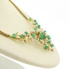 Image 3 of Gold necklace with pearl and Imperial jade | 42 cm
