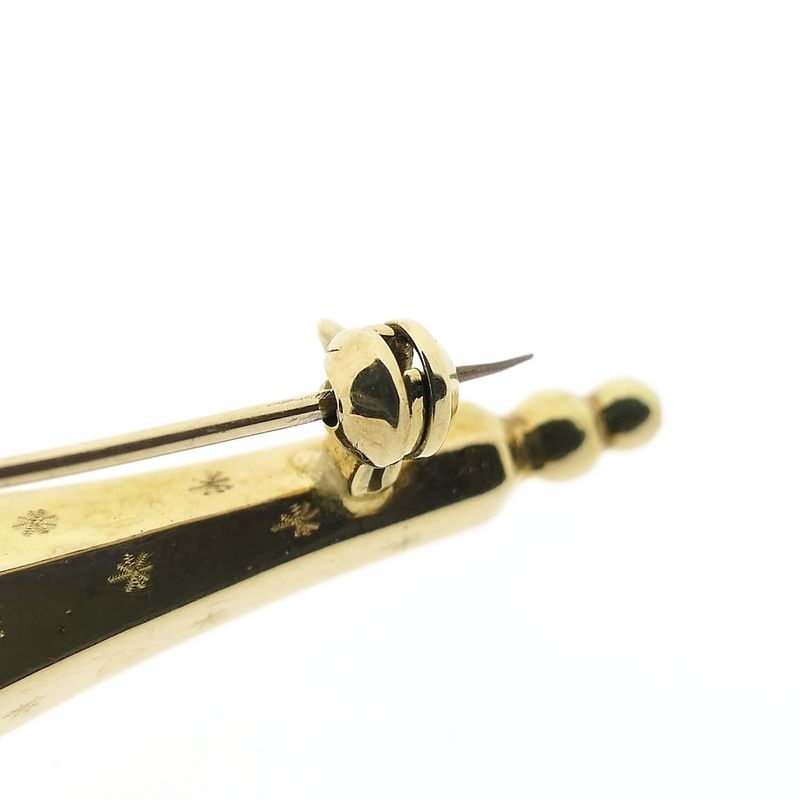 Image 6 of Vintage gold brooch of a knitting needle cap