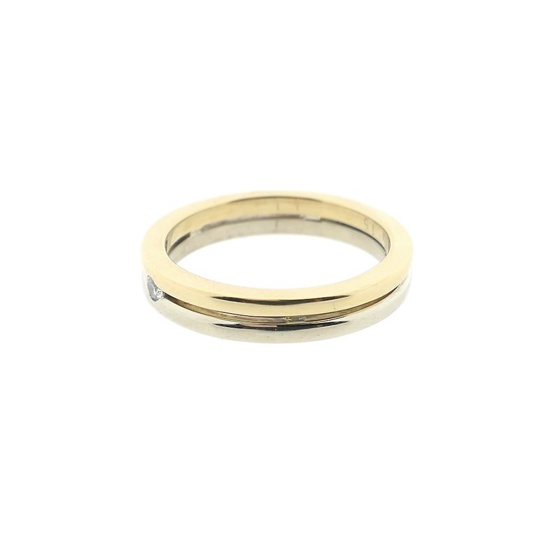 Image 6 of Two-tone gold ring with diamonds; 0.18 ct.