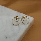 Image 2 of Gold stud earrings | Circles
