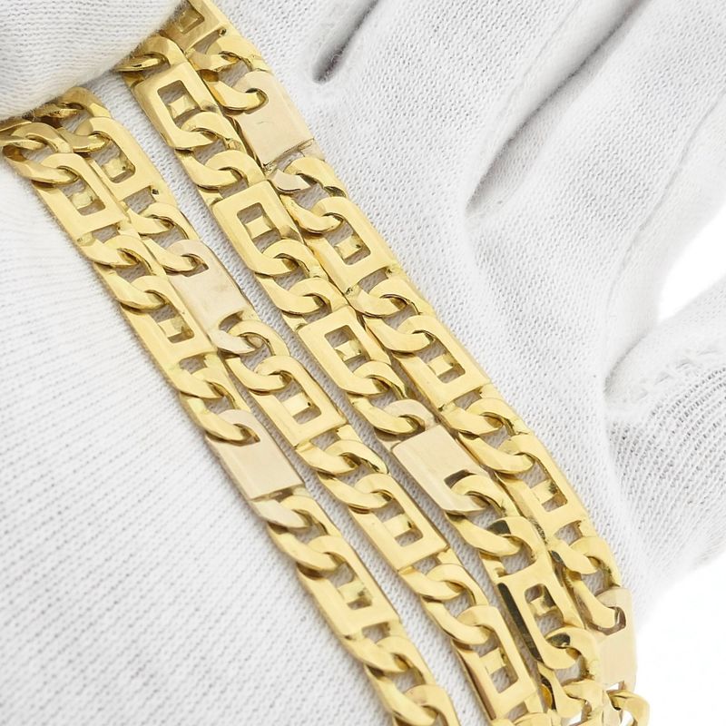 Image 9 of Two-tone gold navy link necklace