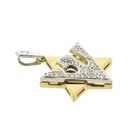 Image 3 of 18K Star of David Peace Dove Pendant with Diamond | 0.095 ct.