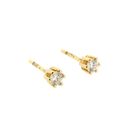 Image 7 of Golden Solitaire Stud Earrings with Diamond; 0.22 ct.
