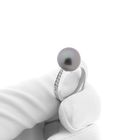 Image 7 of White gold ring with Tahitian pearl and diamond; 0.13 ct.