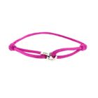 Image 1 of Forever Knots® Handcrafted Magenta Satin Bracelet with Silver Link