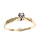 Image 3 of Gold solitaire ring with diamond 0.06 ct.