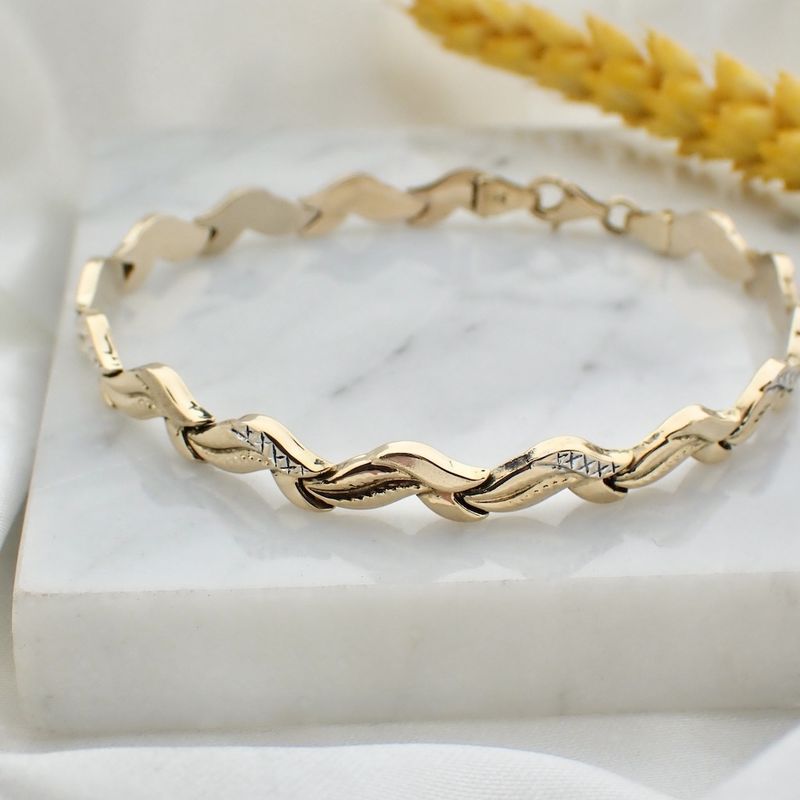 Image 2 of Two-tone gold fantasy link bracelet | 19.5 cm