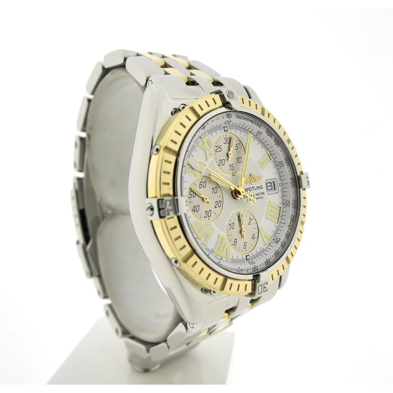Image 3 of Breitling Crosswind D13355; 18k gold/steel chronograph men's watch
