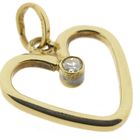 Image 7 of Gold heart pendant with diamond | 0.08 ct.