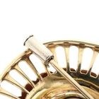 Image 5 of Two-tone gold brooch with garnet stone