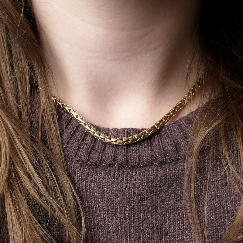 Image 6 of Golden fantasy link necklace | 42 cm