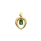 Image 1 of Gold pendant with emerald and diamond | 0.05 ct.