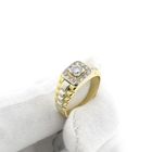 Image 9 of Two-tone gold Rolex president band ring with diamond | 0.45 ct.