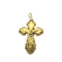 Antique gold pendant of a cross with corpus | 19th century