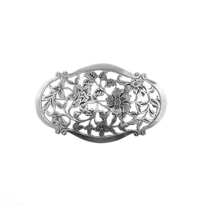 Image 1 of Silver brooch | Floral design