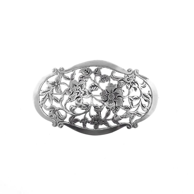 Image 1 of Silver brooch | Floral design