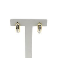 Two-tone gold earrings with zirconia | Ø 16.5 mm