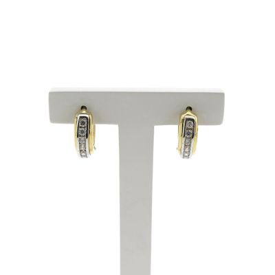 Two-tone gold earrings with zirconia | Ø 16.5 mm Image 1 of Two-tone gold earrings with zirconia | Ø 16.5 mm