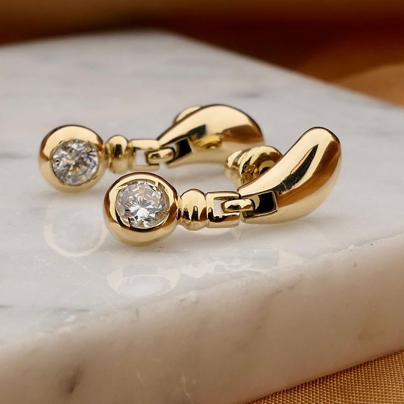 Image 2 of Gold Earrings with Zirconia
