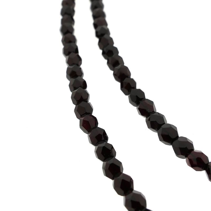 Image 6 of Glass bead necklace/saucer with gold clasp; Antique | 93 cm