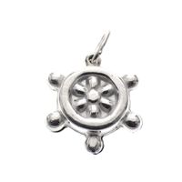 Silver pendant; Rudder