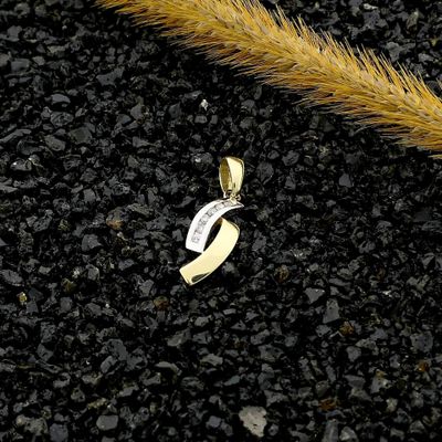 Zinzi Bicolor Gold Pendant; Diamond 0.03 ct.; 14 Karat Image 2 of Zinzi Bicolor Gold Pendant; Diamond 0.03 ct.; 14 Karat