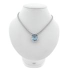 Image 3 of Fope white gold mesh link necklace with aquamarine and diamonds; 0.24 ct.