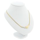 Image 2 of Two-tone gold necklace with fixed pendant and diamond; 0.06 ct.