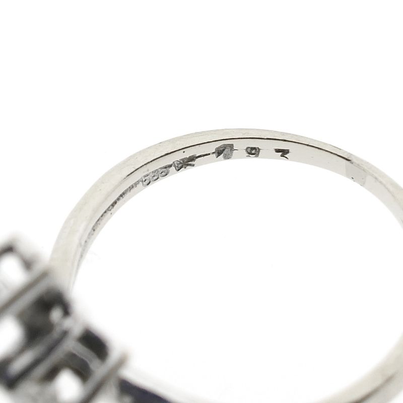 Image 6 of White gold ring with sapphire and diamond | 0.07 ct.