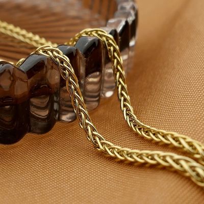 Image 2 of Gold square foxtail link chain