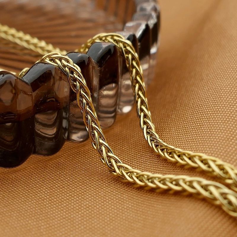 Image 2 of Gold square foxtail link chain